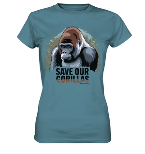 Starker Gorilla – Für den Schutz der Natur - Ladies Premium Shirt Bright Lights Arts