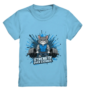 Strength Over Excuses - Fitness & Katzenpower - Kids Premium Shirt Bright Lights Arts