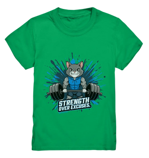 Strength Over Excuses - Fitness & Katzenpower - Kids Premium Shirt Bright Lights Arts