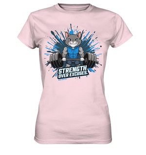 Strength Over Excuses - Fitness & Katzenpower - Ladies Premium Shirt Bright Lights Arts