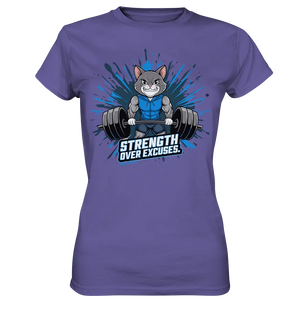 Strength Over Excuses - Fitness & Katzenpower - Ladies Premium Shirt Bright Lights Arts