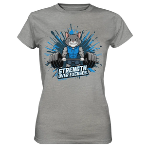 Strength Over Excuses - Fitness & Katzenpower - Ladies Premium Shirt Bright Lights Arts