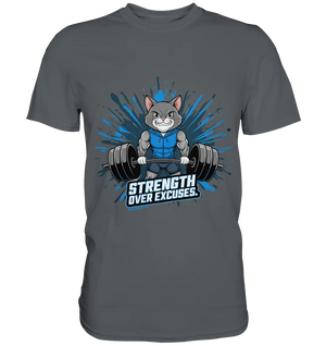 Strength Over Excuses - Fitness & Katzenpower - Premium Shirt Bright Lights Arts