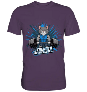Strength Over Excuses - Fitness & Katzenpower - Premium Shirt Bright Lights Arts