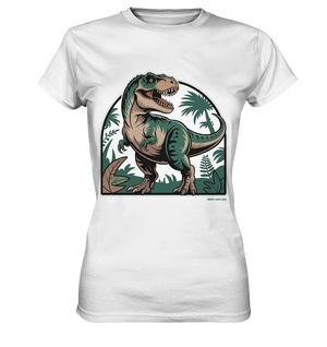 T-Rex in the Jungle - Ladies Premium Shirt Bright Lights Arts