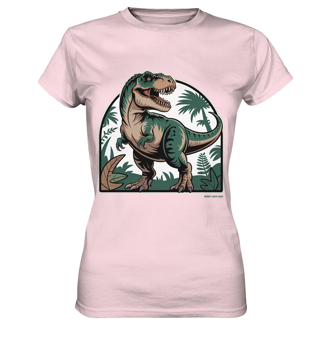 T-Rex in the Jungle - Ladies Premium Shirt Bright Lights Arts