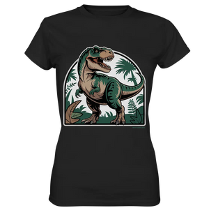 T-Rex in the Jungle - Ladies Premium Shirt Bright Lights Arts