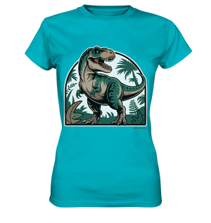 T-Rex in the Jungle - Ladies Premium Shirt Bright Lights Arts