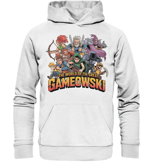 The Great Gameowski – Comic - Gaming - Abenteuer in epischer Farbwelt - Organic Hoodie - Bright Lights Arts