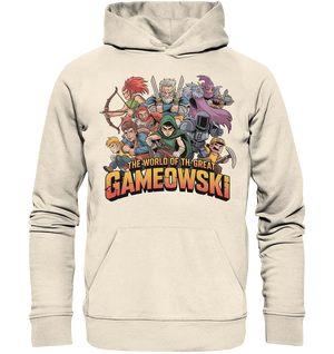 The Great Gameowski – Comic - Gaming - Abenteuer in epischer Farbwelt - Organic Hoodie - Bright Lights Arts