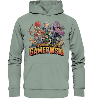 The Great Gameowski – Comic - Gaming - Abenteuer in epischer Farbwelt - Organic Hoodie - Bright Lights Arts