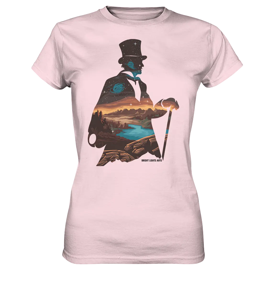 Time Traveler im Zylinderhut - Ladies Premium Shirt Bright Lights Arts