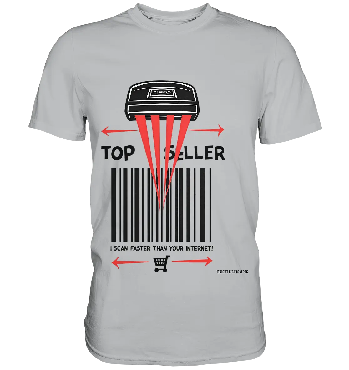 Top Seller Barcode Scanner mit witzigem Spruch Ich scanne schneller als dein Internet - Premium Shirt Bright Lights Arts