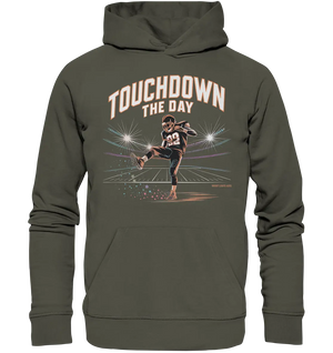 Touchdown the Day – Football & Triumph - Organic Hoodie Bright Lights Arts