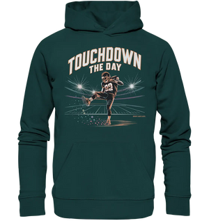 Touchdown the Day – Football & Triumph - Organic Hoodie Bright Lights Arts