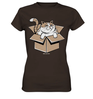 Verärgerter Kater in Kartonschachtel - Ladies Premium Shirt Bright Lights Arts