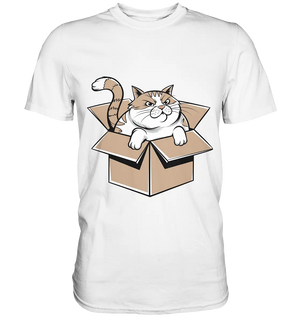 Verärgerter Kater in Kartonschachtel - Premium Shirt Bright Lights Arts
