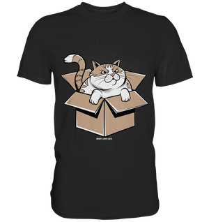 Verärgerter Kater in Kartonschachtel - Premium Shirt Bright Lights Arts