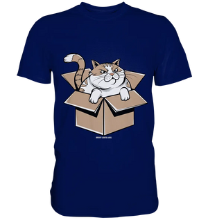 Verärgerter Kater in Kartonschachtel - Premium Shirt Bright Lights Arts