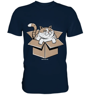 Verärgerter Kater in Kartonschachtel - Premium Shirt Bright Lights Arts