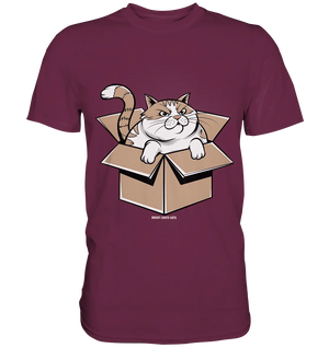 Verärgerter Kater in Kartonschachtel - Premium Shirt Bright Lights Arts