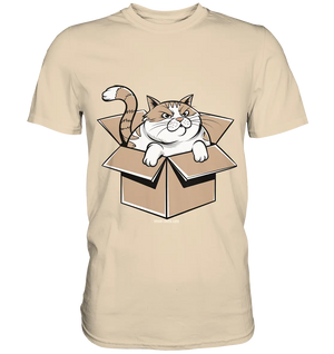 Verärgerter Kater in Kartonschachtel - Premium Shirt Bright Lights Arts