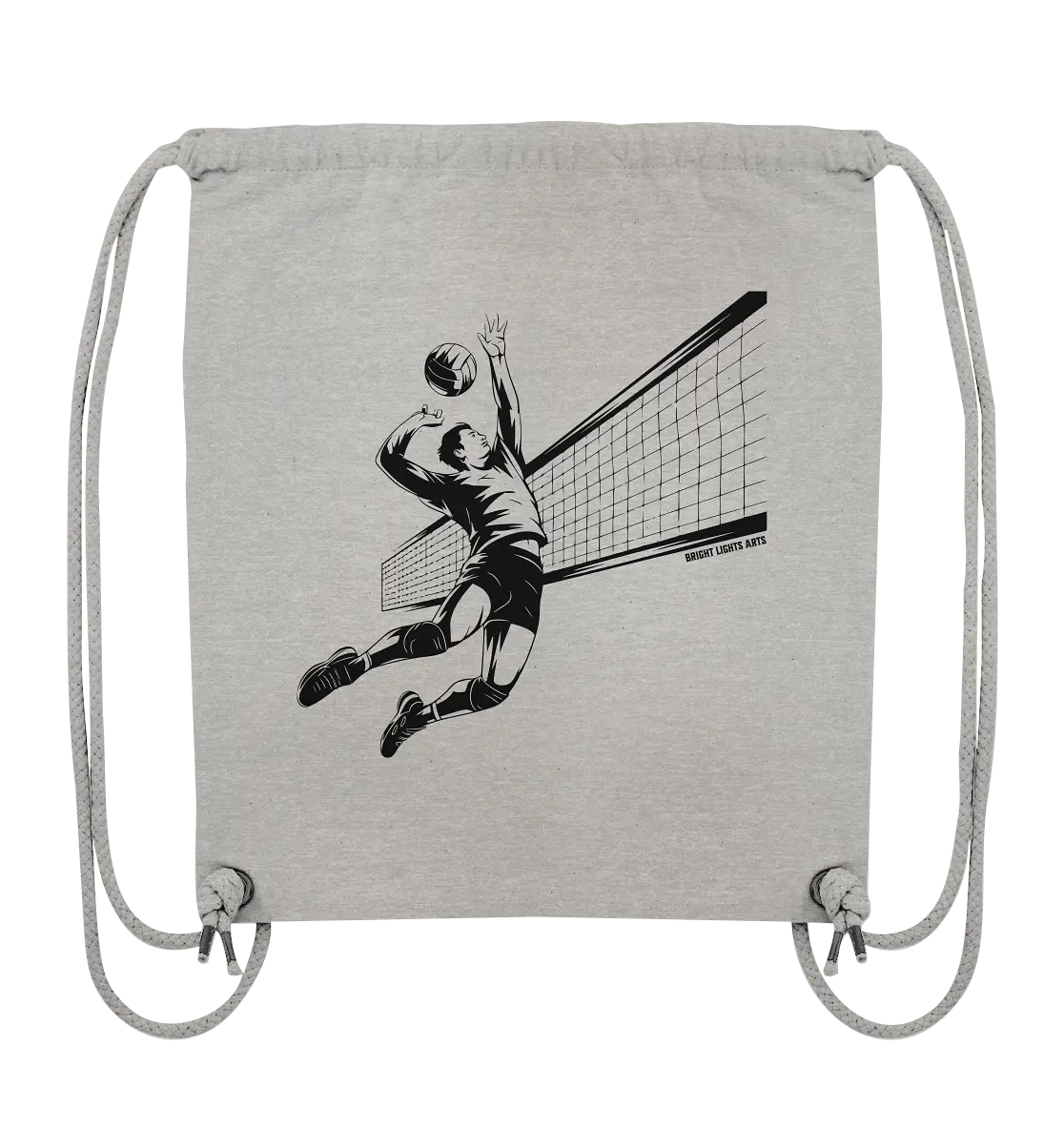 Volleyball-Silhouette Action-Mann - Organic Gym-Bag Bright Lights Arts