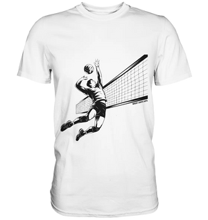Volleyball-Silhouette Action-Mann - Premium Shirt Bright Lights Arts