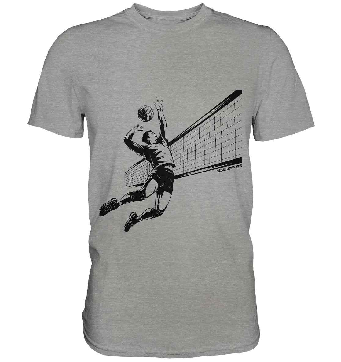 Volleyball-Silhouette Action-Mann - Premium Shirt Bright Lights Arts