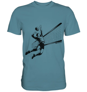 Volleyball-Silhouette Action-Mann - Premium Shirt Bright Lights Arts