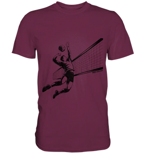 Volleyball-Silhouette Action-Mann - Premium Shirt Bright Lights Arts