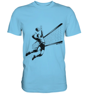 Volleyball-Silhouette Action-Mann - Premium Shirt Bright Lights Arts