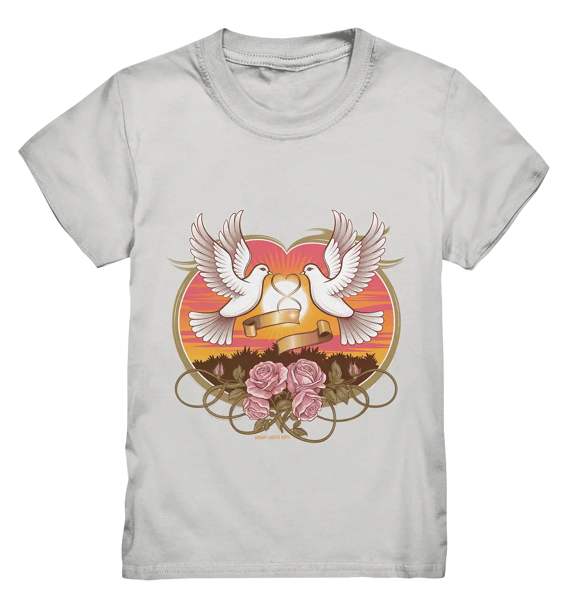 Wahre Liebe - Tauben und Rosen Symbol der Romantik - Kids Premium Shirt Bright Lights Arts