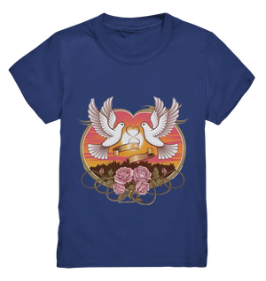 Wahre Liebe - Tauben und Rosen Symbol der Romantik - Kids Premium Shirt Bright Lights Arts