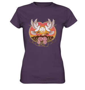 Wahre Liebe - Tauben und Rosen Symbol der Romantik - Ladies Premium Shirt Bright Lights Arts