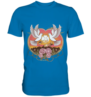 Wahre Liebe - Tauben und Rosen Symbol der Romantik - Premium Shirt Bright Lights Arts