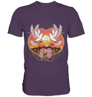 Wahre Liebe - Tauben und Rosen Symbol der Romantik - Premium Shirt Bright Lights Arts