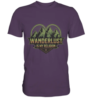Wanderlust Is My Religion - Berg & Herz - Premium Shirt Bright Lights Arts