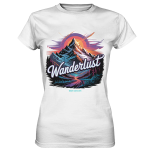 Wanderlust Mountain Adventure - Ladies Premium Shirt Bright Lights Arts