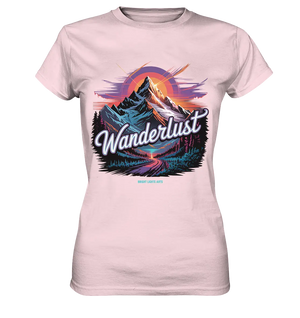 Wanderlust Mountain Adventure - Ladies Premium Shirt Bright Lights Arts