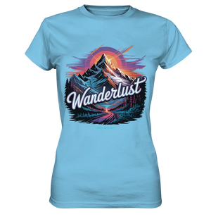 Wanderlust Mountain Adventure - Ladies Premium Shirt Bright Lights Arts