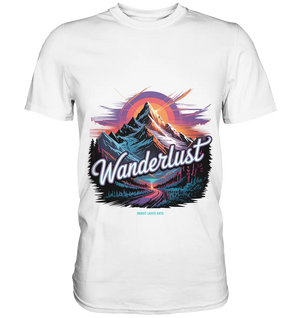 Wanderlust Mountain Adventure - Premium Shirt Bright Lights Arts