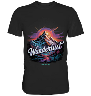 Wanderlust Mountain Adventure - Premium Shirt Bright Lights Arts
