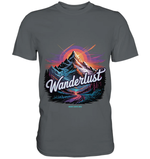 Wanderlust Mountain Adventure - Premium Shirt Bright Lights Arts