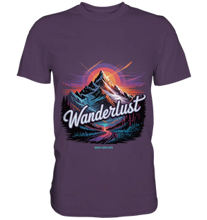 Wanderlust Mountain Adventure - Premium Shirt Bright Lights Arts