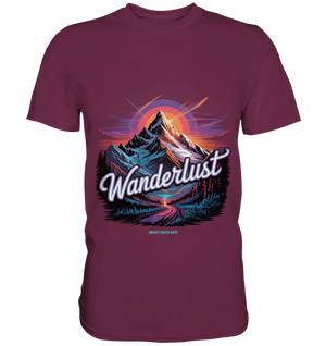Wanderlust Mountain Adventure - Premium Shirt Bright Lights Arts