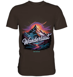Wanderlust Mountain Adventure - Premium Shirt Bright Lights Arts