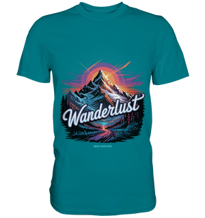 Wanderlust Mountain Adventure - Premium Shirt Bright Lights Arts