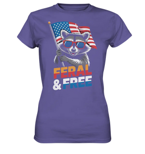 Waschbär im Freiheits-Stil ???? | Feral & Free - Ladies Premium Shirt Bright Lights Arts