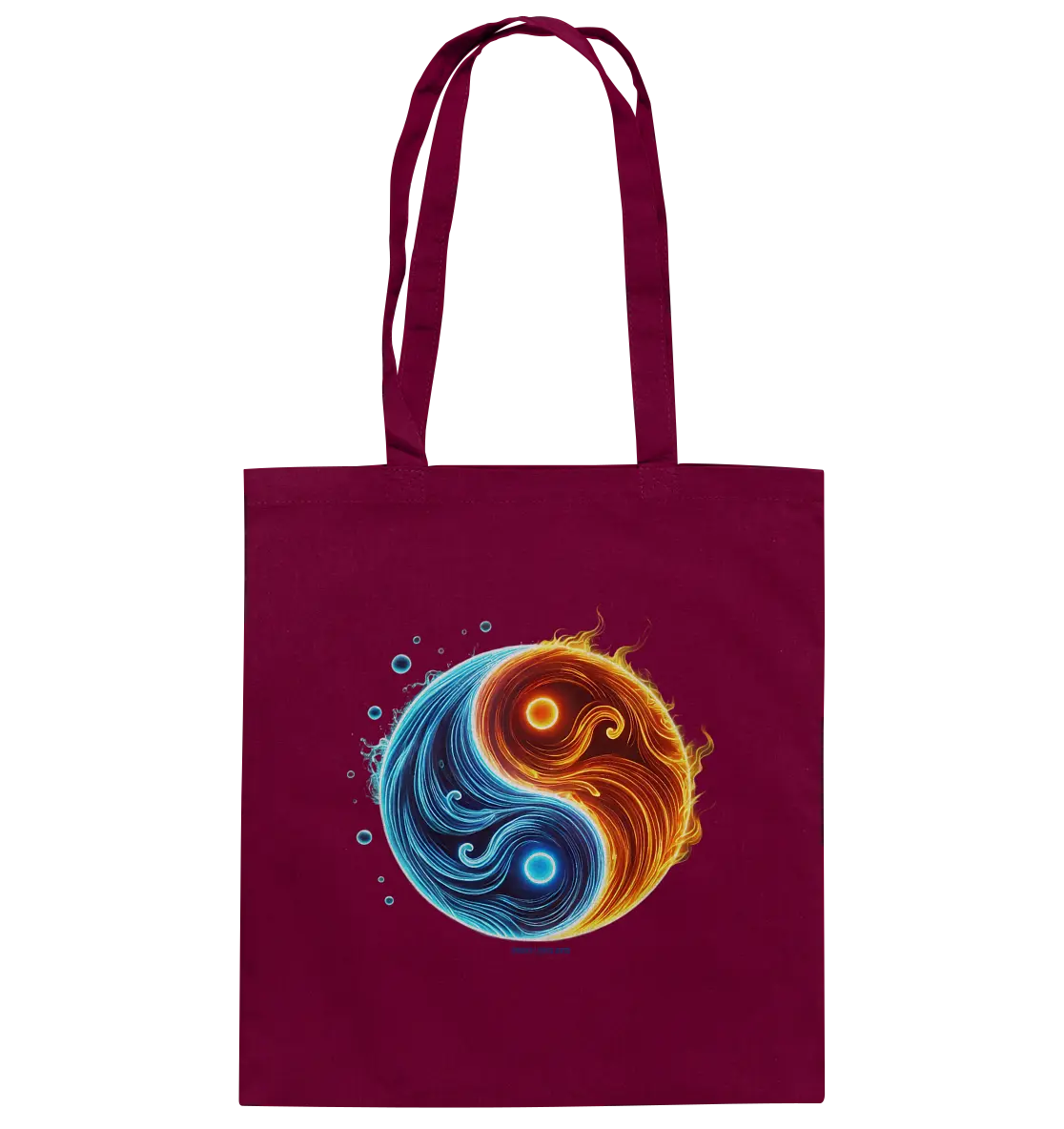 Wasser und Feuer – Yin-Yang-Design der Gegensätze - Baumwolltasche Bright Lights Arts